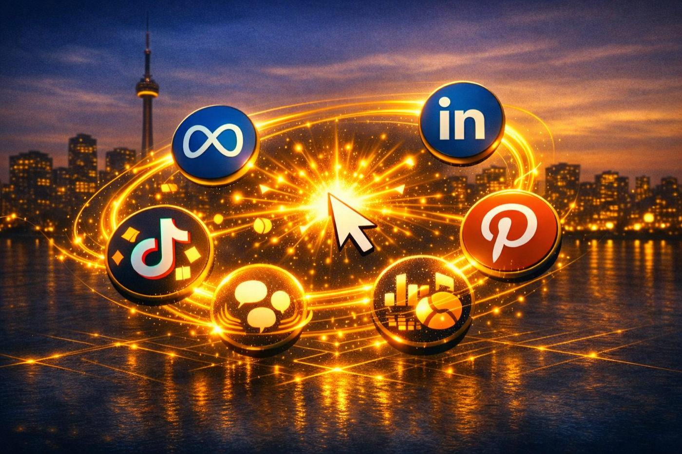 paid social ads agency Toronto. AI-rendered image.