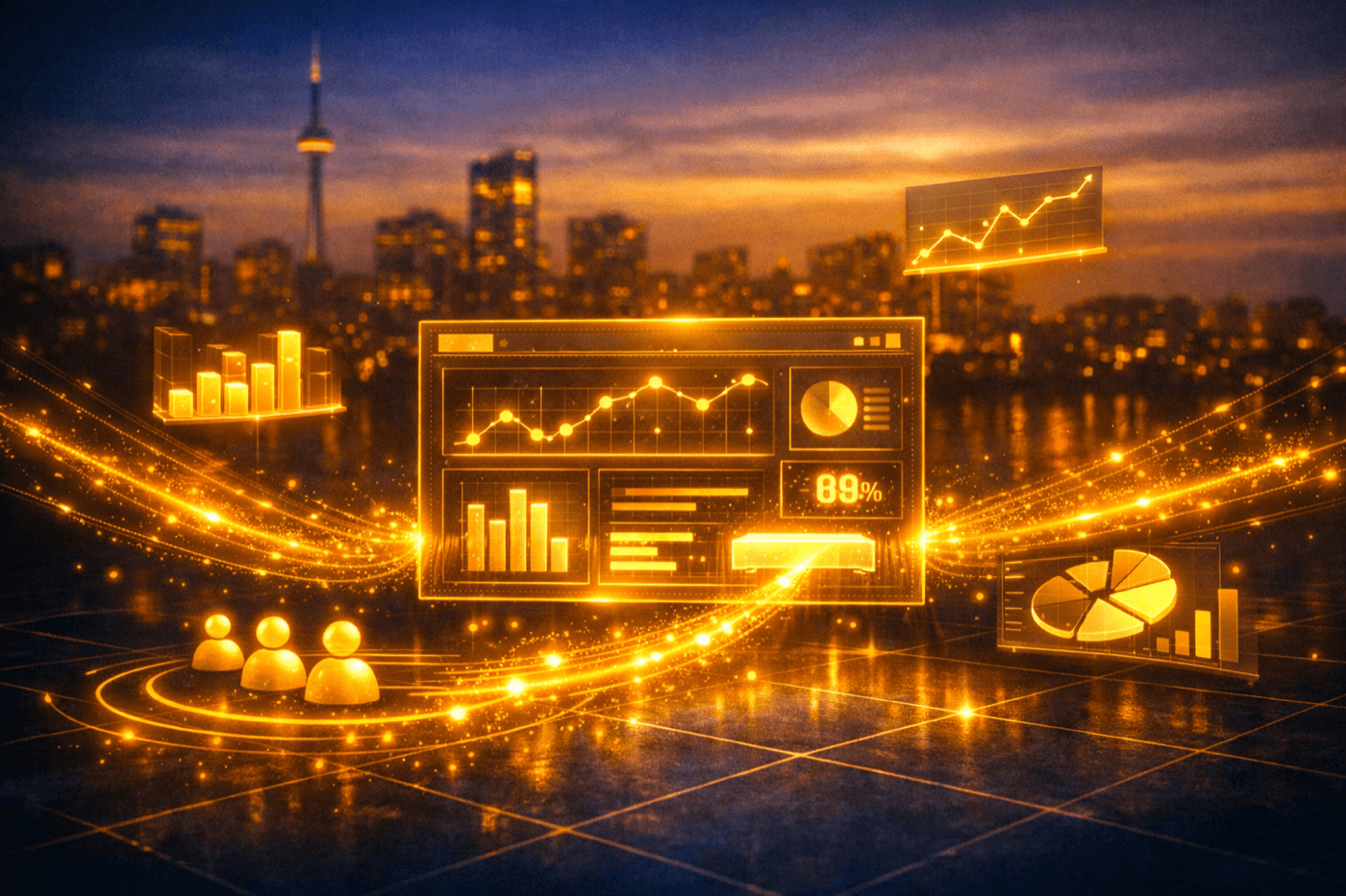 Stratezik digital marketing services in Toronto and the GTA. AI-rendered image.