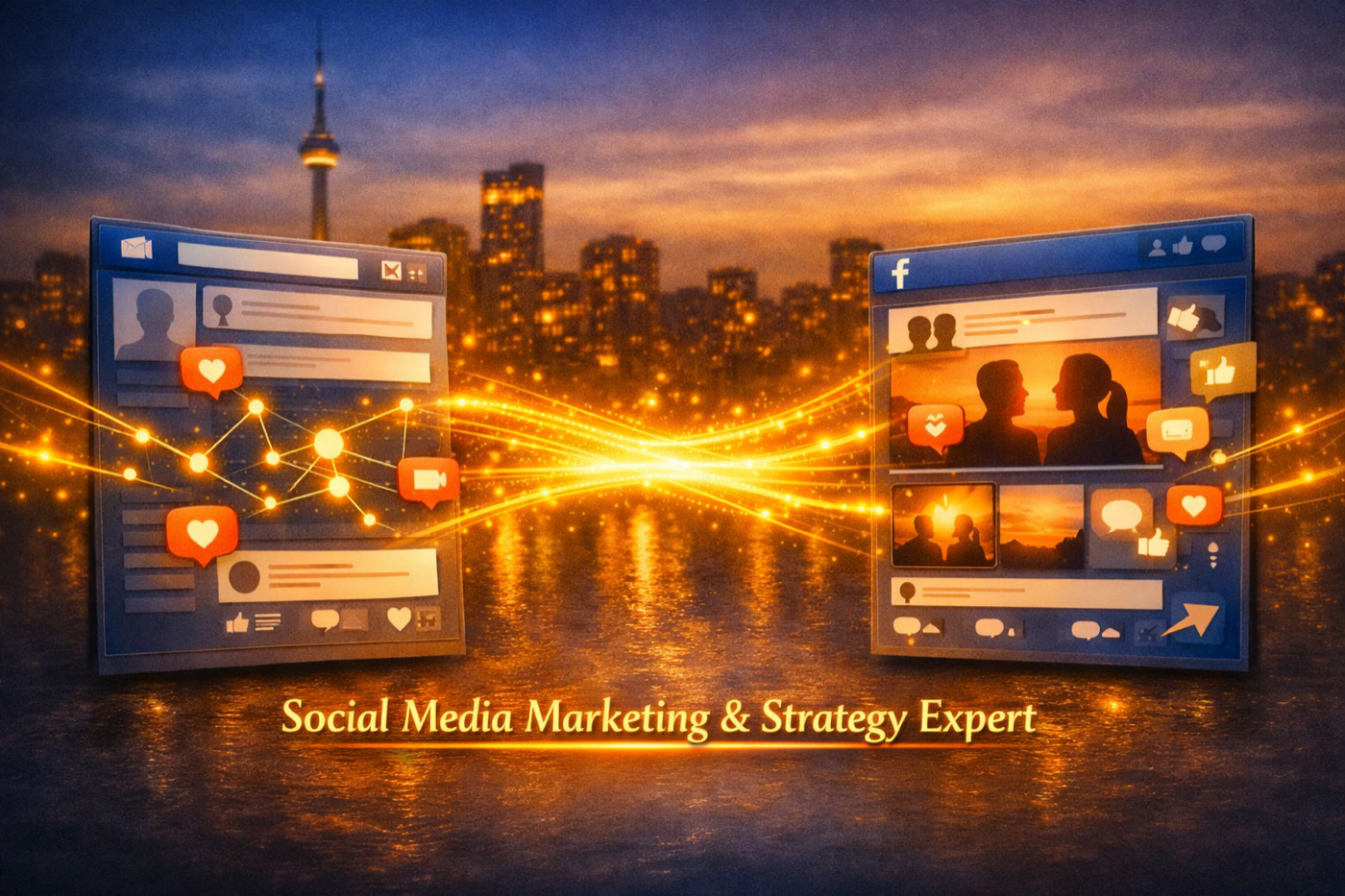 social media marketing Toronto. AI-rendered image.